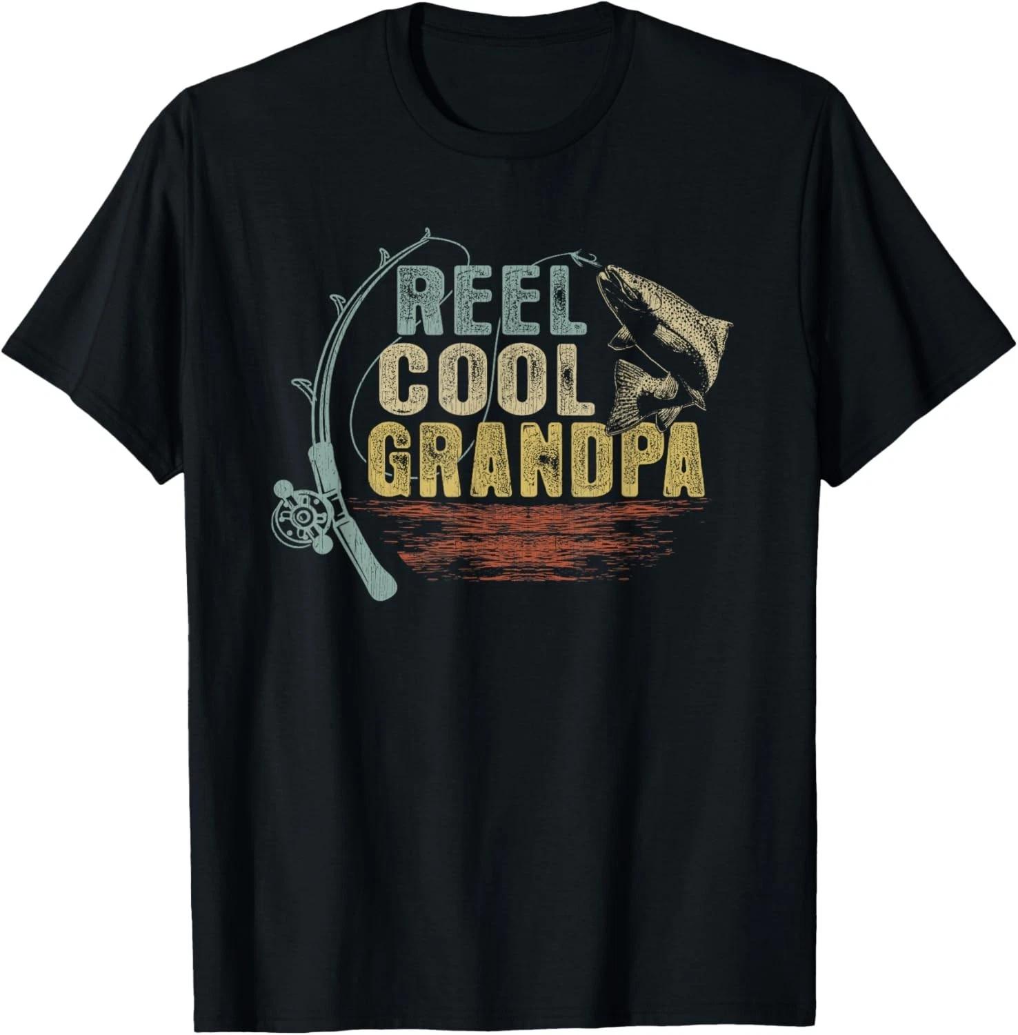 Funny Fishing Vintage Reel Cool Grandpa Gift Unisex T-Shirt XL