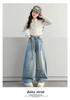 Nuovi Pantaloni Jeans Larghi a Gamba Larga Stampati Stile Coreano da Ragazza 2026