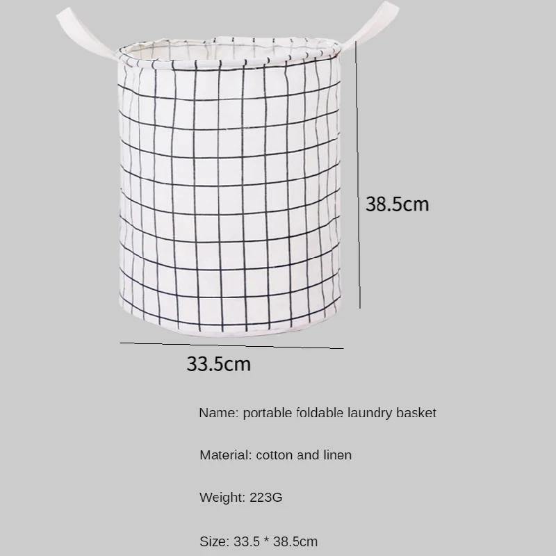 Foldable Laundry Basket Japanese Cotton Linen Fabric Waterproof Dirty Laundry Toy Clothes Storage Basket