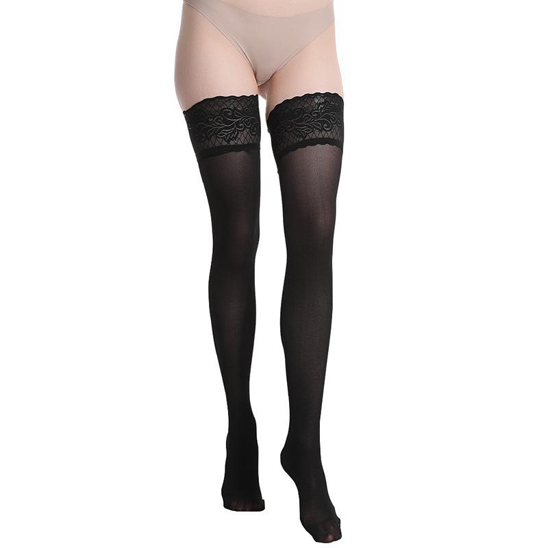 80D Velvet Stockings Spring and Autumn Women's Thigh Socks Sexy Lace Knee Socks Non-slip Cross-border