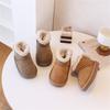 Winter Kinder Schneestiefel Niedliche Schmetterlingsknoten Echtes Leder Warm Plüsch Kinderstiefel Rutschfest Mädchenschuhe