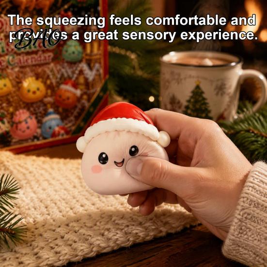 Christmas Gift for Adults 2026 Squeeze Toy Advent Calendar, 24-Day Dumpling Bun Fidget Stocking Stuffers Kids Countdown Box, Soft TPR Stress