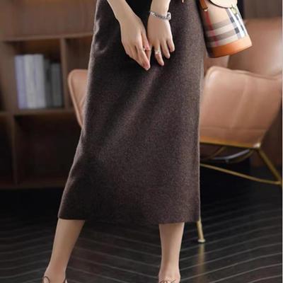 Temperature Drooping Wool Knitted Skirt for Women's New Autumn and Winter High-waisted A-line Skirt Is Super Beautiful
