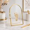 Nursery Decor Gift Baby Pet Keepsake Frame, DIY Sea Sand Newborn Hand Footprint Kit, Paw Print Craft Kit Metal Pressed Picture Floating Cat