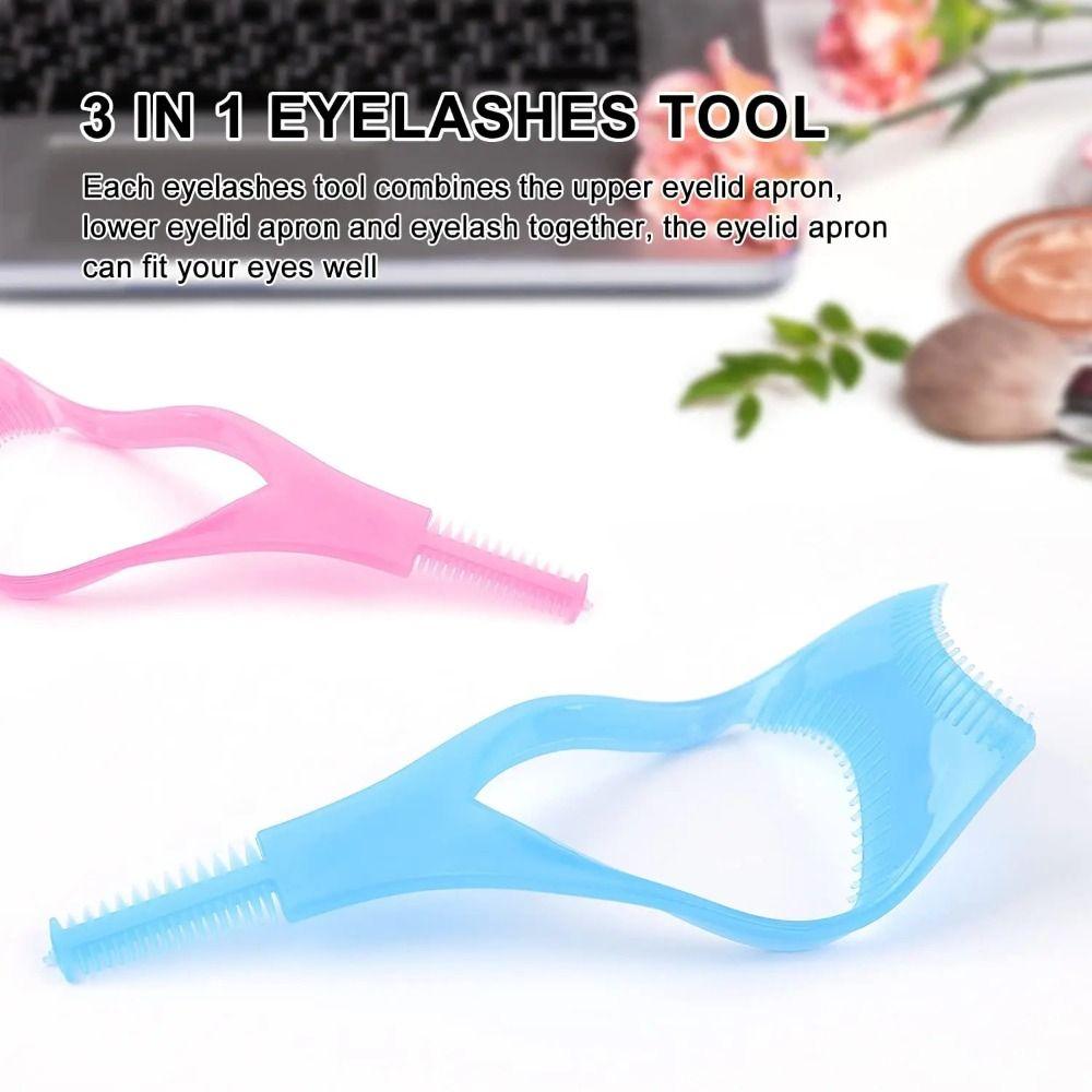 3 In 1 Mascara Shield Guard Plastic Eyelash Comb Beauty Eyelash Tools  Cosmetic