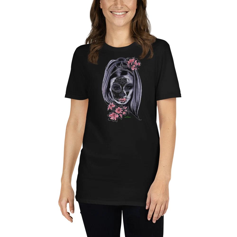 SUGAR SKULL GAL - Unisex 100% Cotton T-shirt Mens Tees Top 4XL