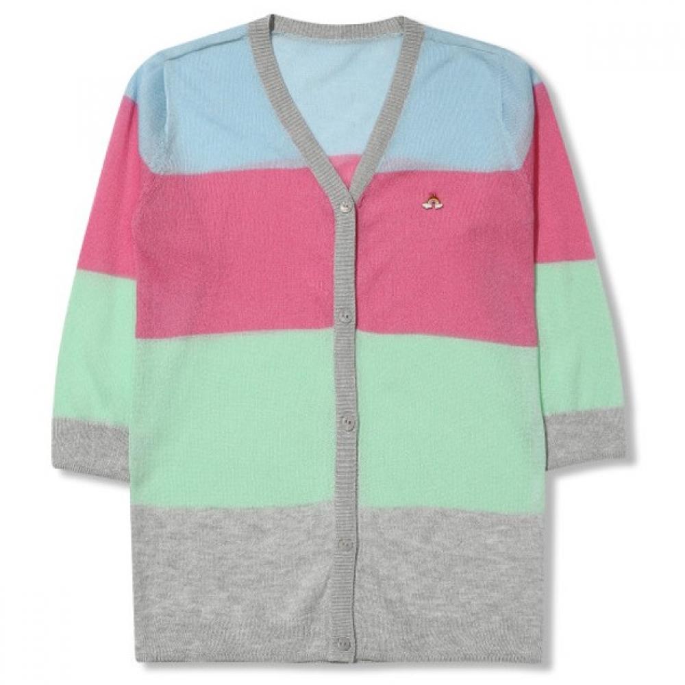 

[Милая Мода] Милый Кардиган Мульти Радуга Pink/110