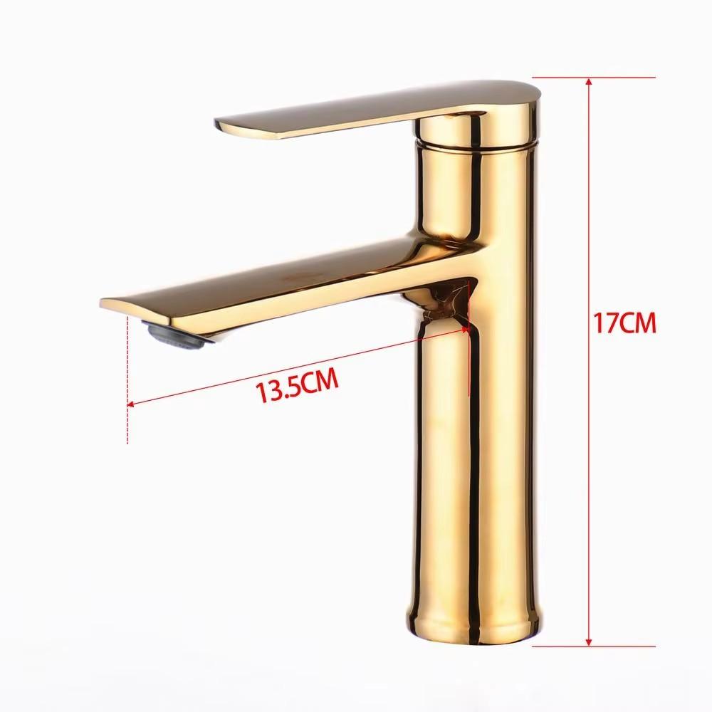 Custom Zinc-Alloy Single Hole Single Handle Ceramic Sink Basin Faucet Mixer Gold Wash Modern Design White Bathroom