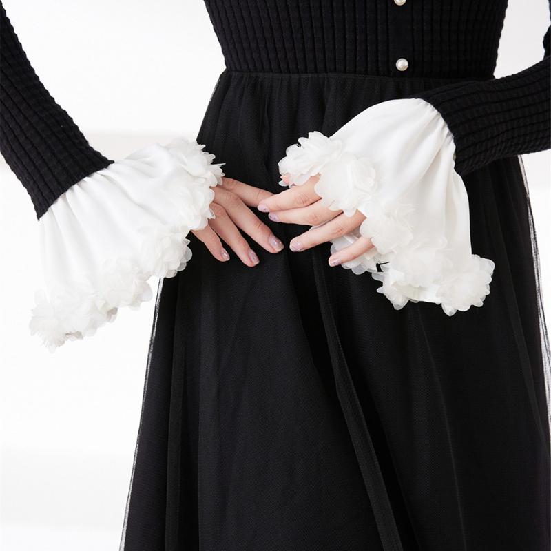 Girl's Fairy Flower Decorative Fake Sleeves Elegant Flared Ruffled False Cuff Women Elegant Sweater Decorative Arm Covers