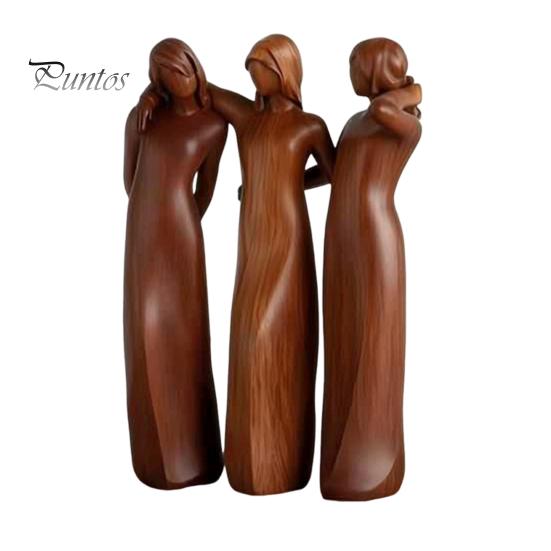 Creative Living Room Displays Sisterhood Wooden Figurine, Handcrafted Friendship Sculpture for Meaningful Keepsakes Bedroom Tabletop Ornament,
