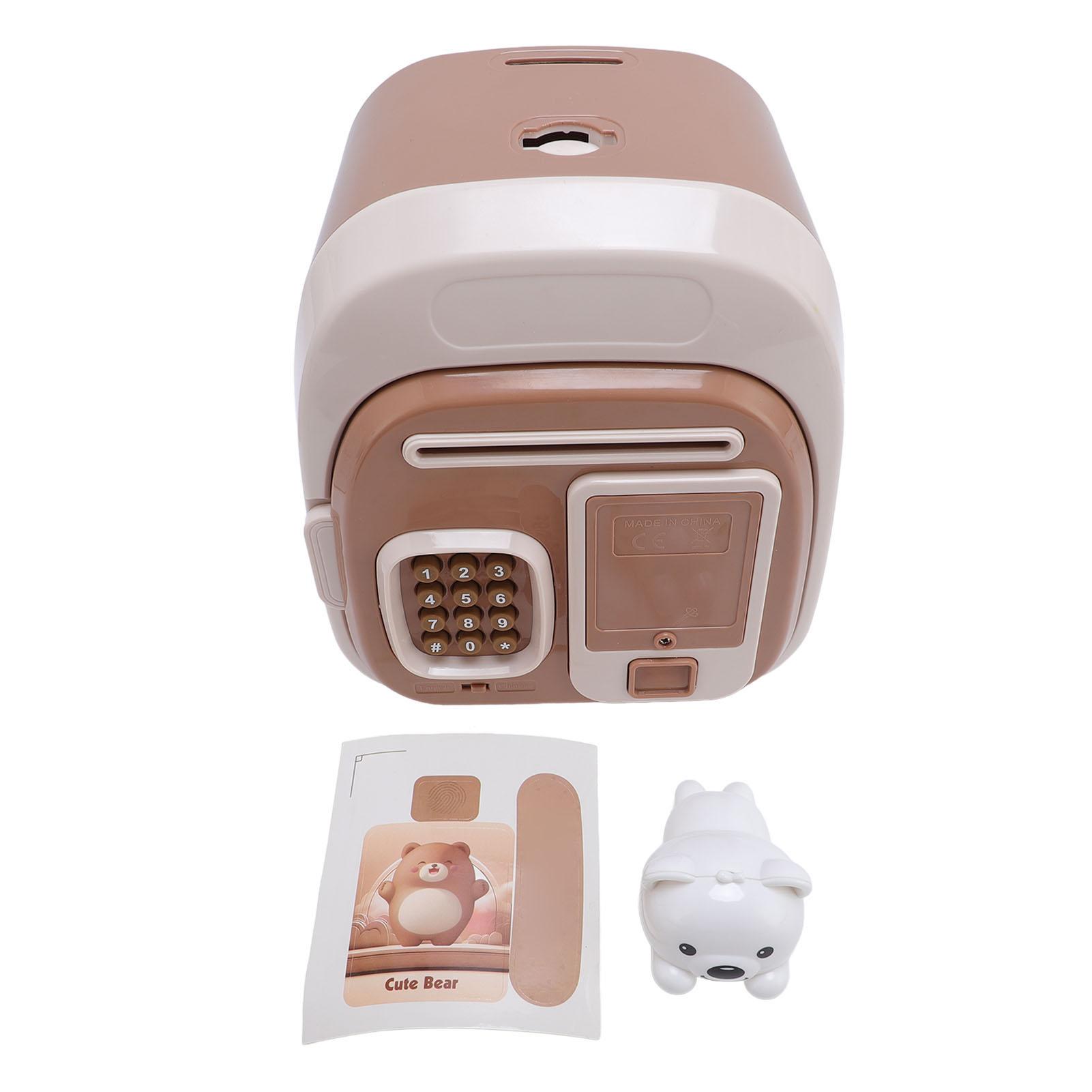 

Детская копилка Автоматическая прокрутка Бумажные деньги Коробка для сбережений Большая вместимость Умный пароль по отпечатку пальца коричневый