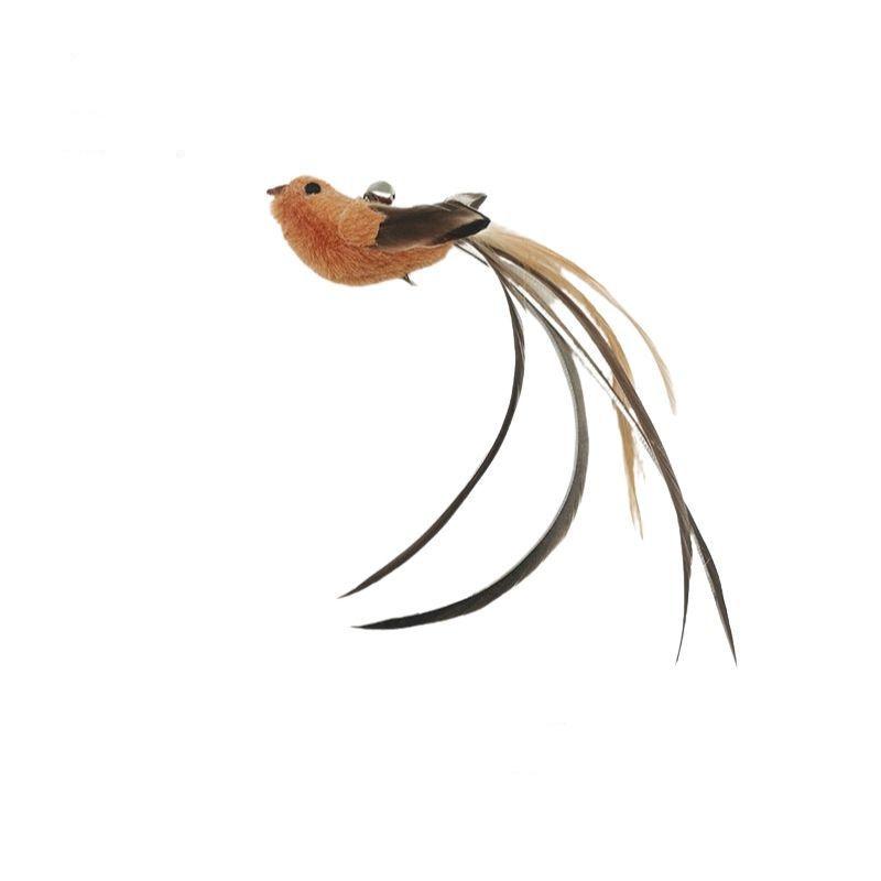 Feather Cat Wand with Bell Long Pole Upgraded Strong Suction Cup Interactive Toys Artificial Bird Cat Stick Toy Pet Supplies