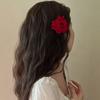 Korean Style Flower Hair Clip Cloth Girl Hair Clip Sweet Red Rose Hairpin  Holiday