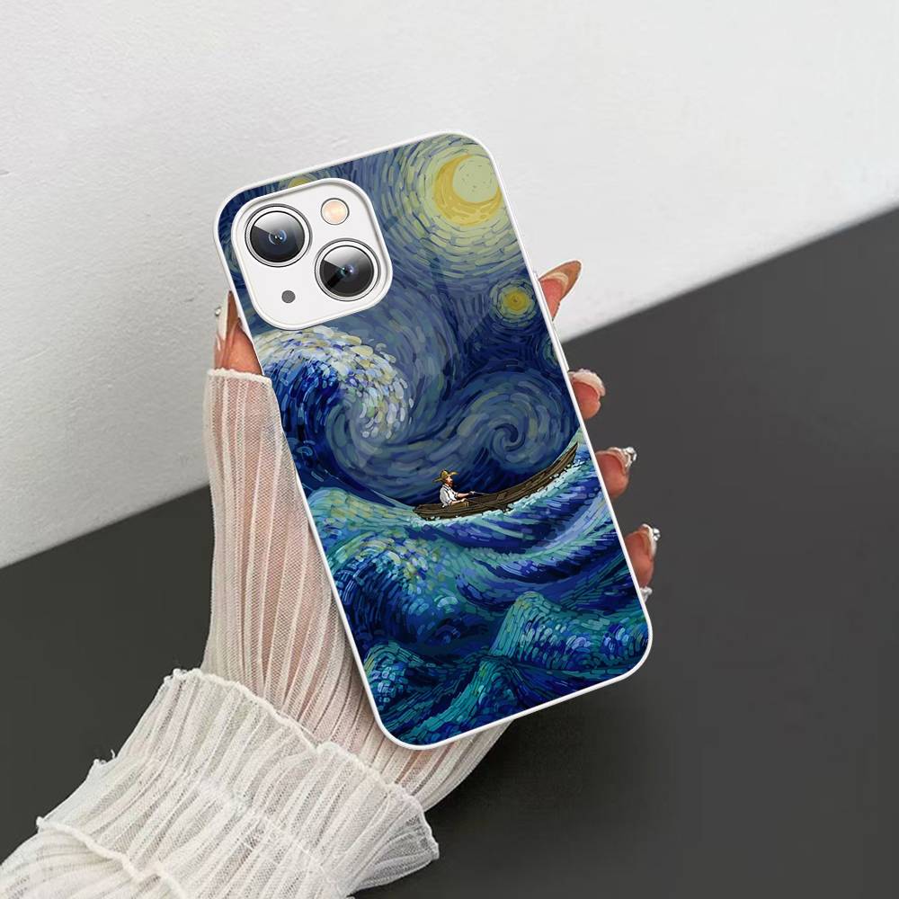 Van Gogh Art Painting For IPhone 14 13 12 Mini 11 Pro XS Max X XR 14 Plus Tempered Glass Cover