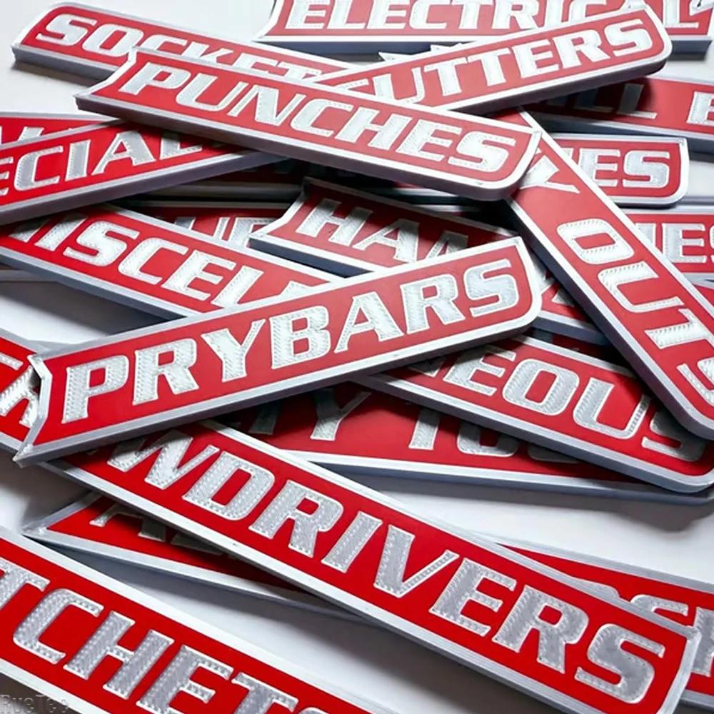 12 Pack Magnetic Toolbox Labels 3D-Printed Reusable Tool Box Organizing Accessories General Purpose