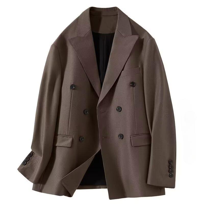 Herren Frühling Herbst Zweireihige Casual Anzugjacke High-End British Business Trendy Anzugjacke