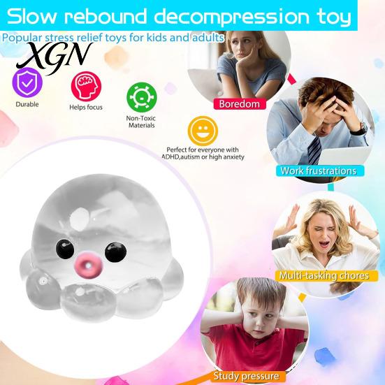 Angstlinderndes Knetspielzeug 1/3 Stück Klarer Oktopus Stress Mini Sensorisches Fidget Linderndes Meerestier Handentspannungswerkzeug Ball