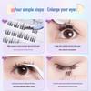 Glue-Free Natural Curled False Eyelashes - Animal Series, Thick Segments, Fine Stem for Comic Eyes and Beginners