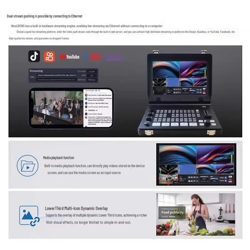 JiaShiYing Neolive N5/N5s 4K HDMI All-in-One Live Production Switcher