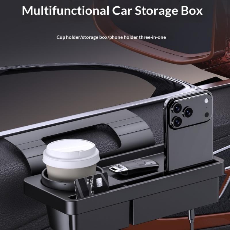 Portable Car Door Cup Holder Auto Side Window Drink Bottle Stand Phone Key Organizer With Dual Slot Accessories