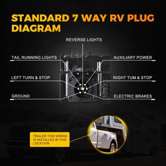 Connector Wiring Trailer Extension Harness 7 Pin For Ford F-250 F-350 Super Duty