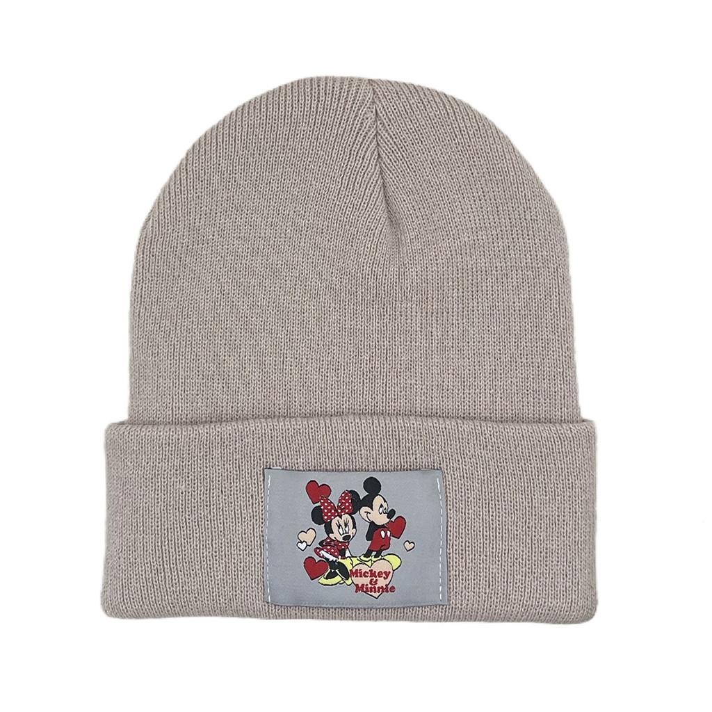 Minnie Mouse Mouse Knit Hat With Embroidered Alphabet Breathable Fabric