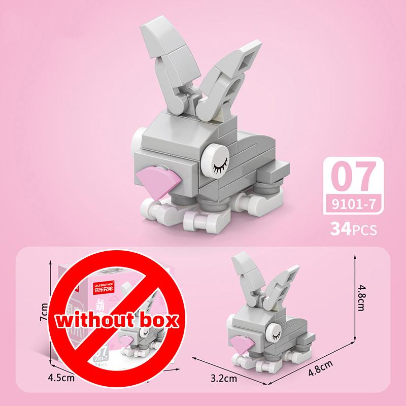 Lele Brother Building Blocks Cute Farm Animals Pets Pig Donkey Dog Rooster Duck Lizard MOC City Scene Assembled DIY Bricks