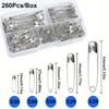 260Pcs Safety Pins Assorted Size Large Safety Pins and Small Safety Pins for Clothes Sewing