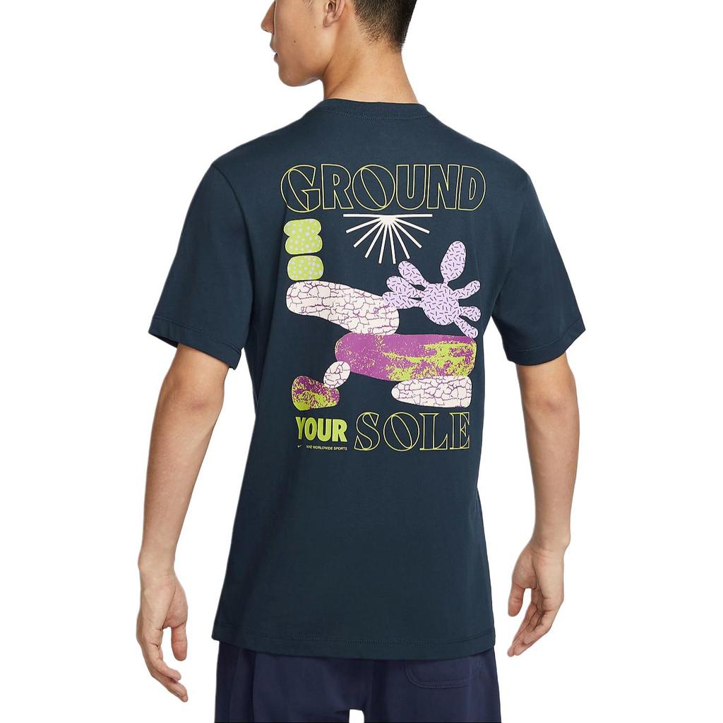 Nike Sportswear Comfortable Soft Sports Nautical Skin-Friendly Crew Neck Pullover Short Sleeve T-Shirt Men Tops Deep-Sea-Blue FZ9999478