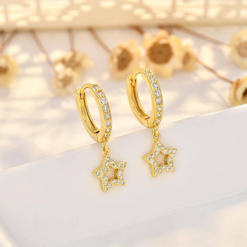 Ear Buckle High-end Five-pointed Star Earrings Fashionable and Elegant Light Luxury Ear Accessories