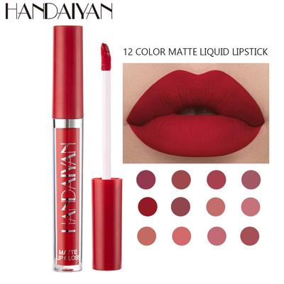 12 Farben Matt Lipgloss Langanhaltender Roter Nude Lippenstift Flüssig Matt Wasserdicht Lipgloss Make-up