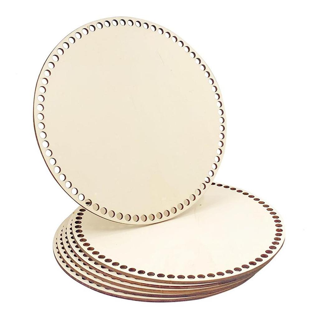 Perforated Wood Basket Base Blank Crochet Basket Base for Making Crochet Knitting Baskets Hand Weaving Home Decoration