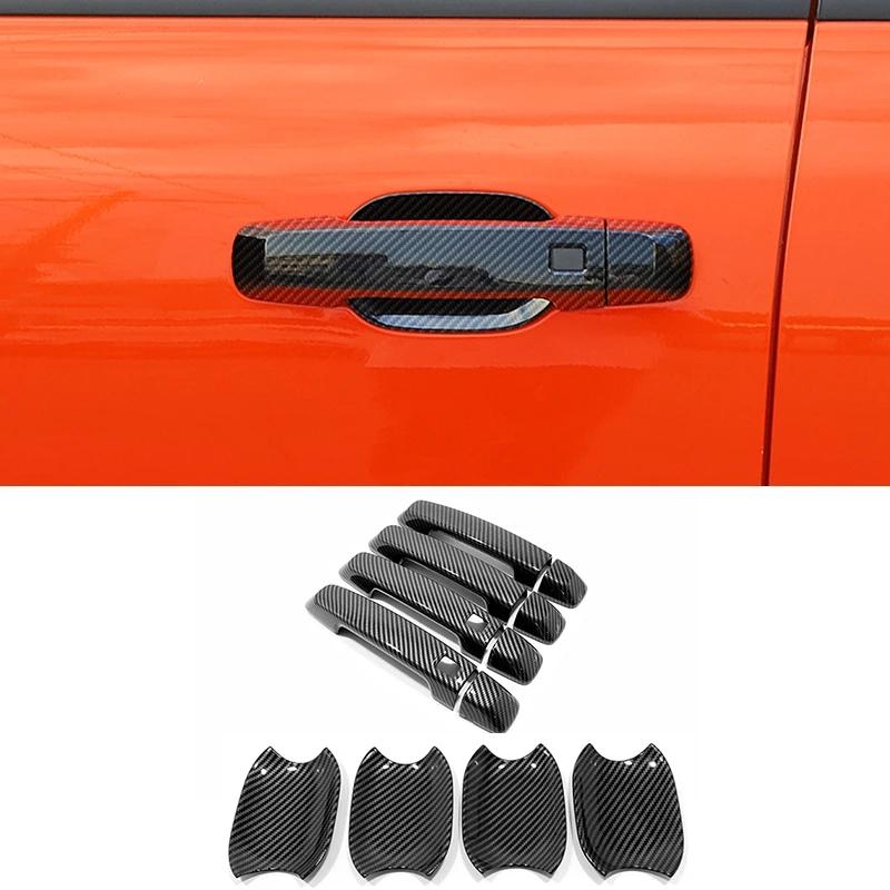 For GWM Great Wall WEY Tank 300    ABS Carbon Fiber Car Door Handle Cover Door Bowl Frame Trims Decorative Sticker