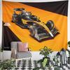 Formula One Car Modern Orange Design Patterned tapestry for bedroom and living room home decor sofas