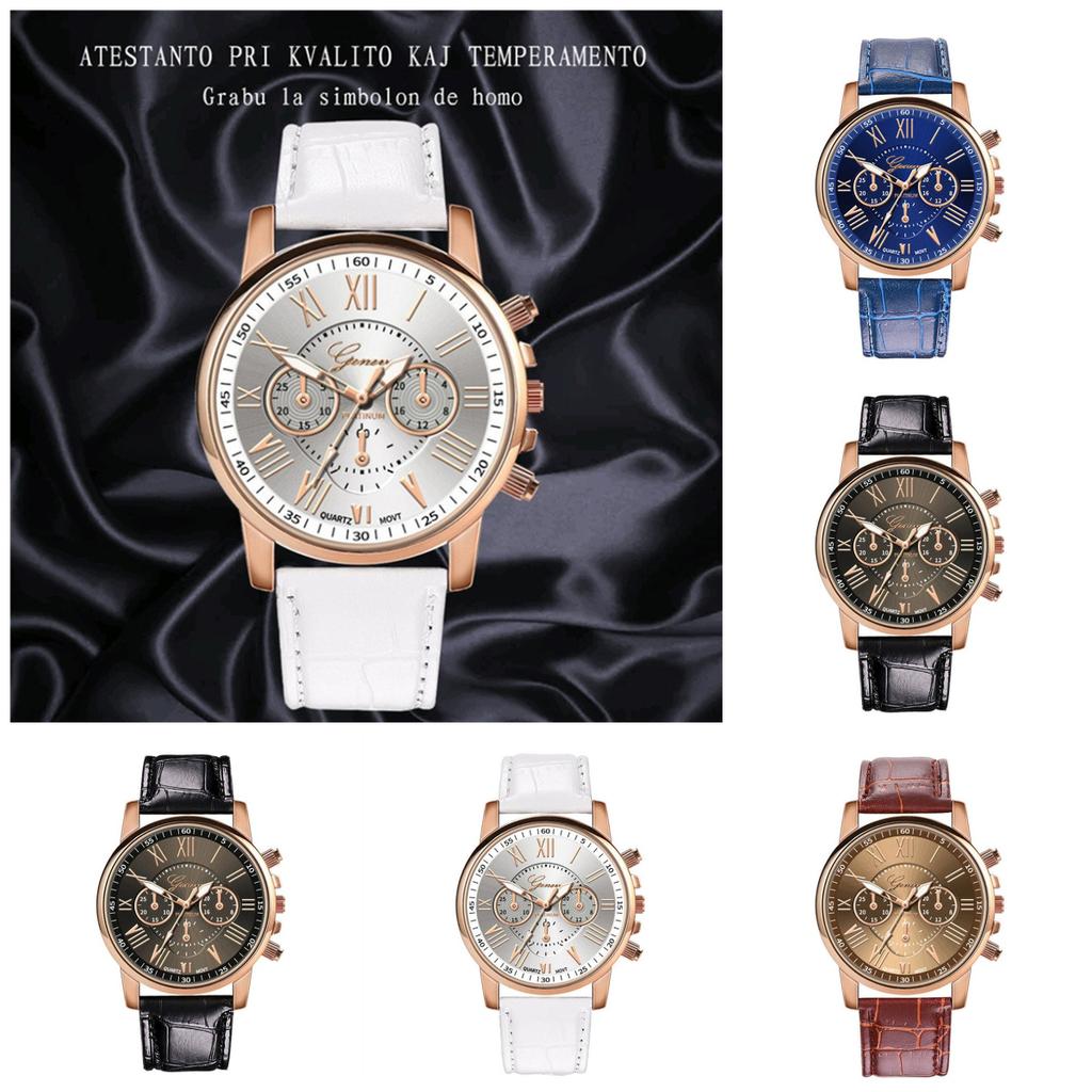 Women Leather Classic Quartz Watch Fashionable Wristwatch Accessory Gifts Girls