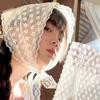 Retro Lace Bandana Headband White Woven Floral Print Hair Scarf Bohemia Triangle Headscarf Hat Sweet Kerchief Hair Accessories