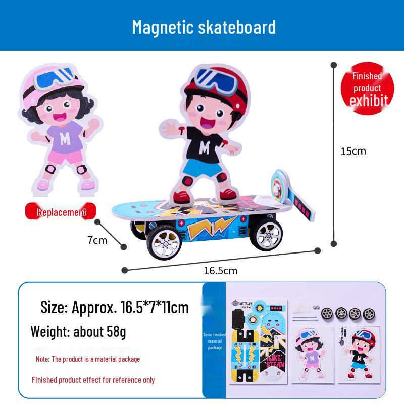 Children s DIY Magnetic Skateboard Science Kit: Kindergarten Aerospace Craft & Experiment Pack