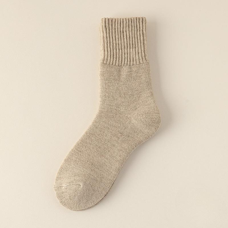 

Свободные шерстяные носки для пожилых людей и мужчин, не сдавливающие ногу, осенне-зимние утолщенные флисовые носки до середины икры 1 pair