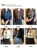 2025 Women's Slim Fit Chiffon Knit Sweater with Peter Pan Collar and Lantern Sleeves