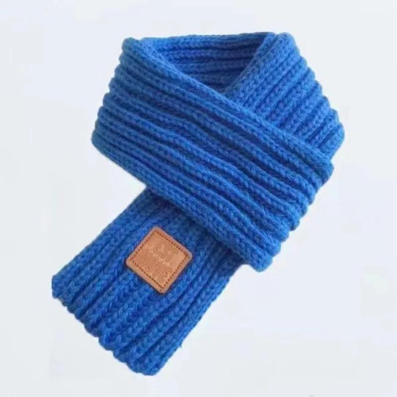Kids Winter Thick Warm Knitted Scarf Soft Outdoor Neck Warmer For Baby Boys And Girls