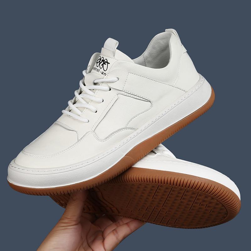 Spring new breathable casual leather shoes crooked clown shoes thick baseplate shoes men's shoes trendy shoes