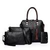 New women's bag, retro messenger bag, fashion child and mother bag, oily leather shoulder four-piece set, women's handbag.