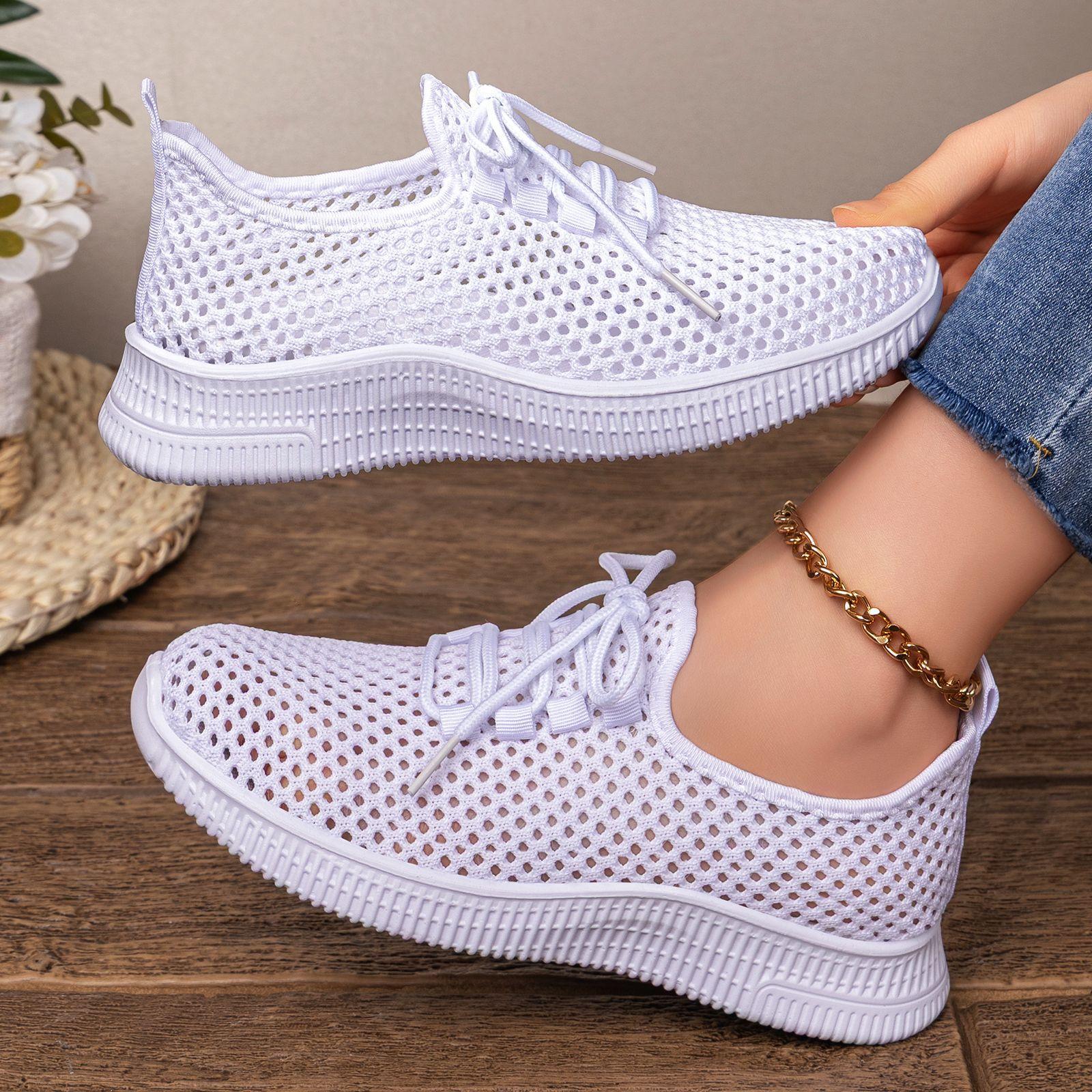 

Women s Flying Woven Casual Shoes Breathable Mesh Sneakers Plus Size Athletic Shoes 36 белый