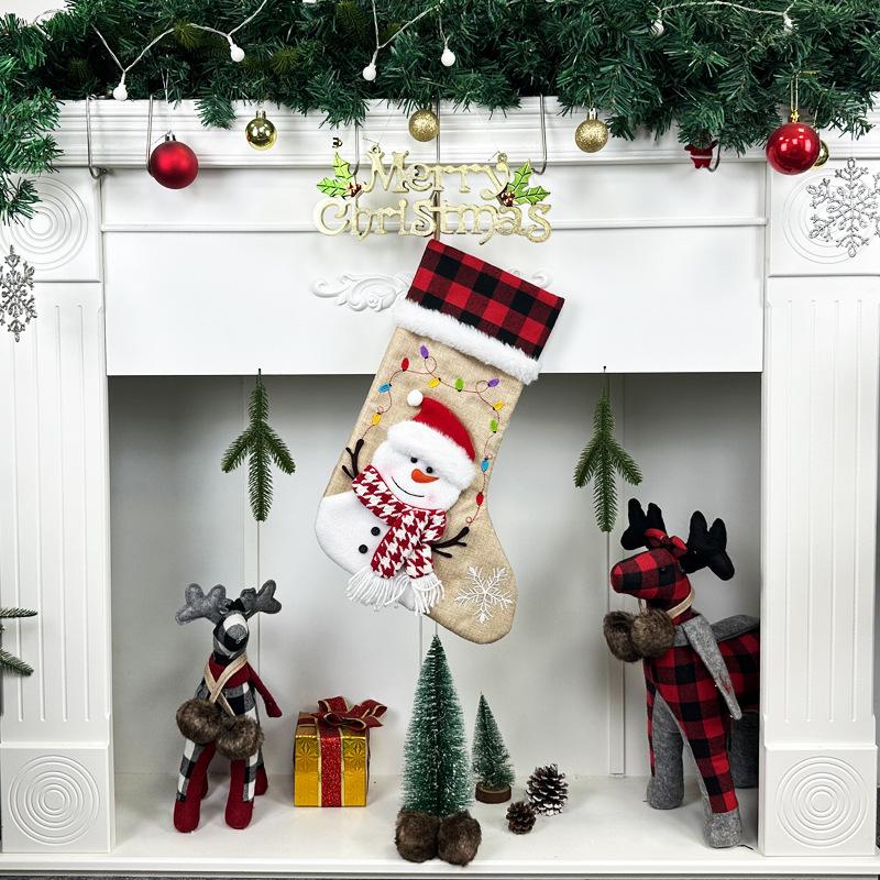 Christmas Socks Gift Bag Christmas Tree Ornaments Snowman Christmas Tree Pendant