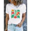 Damen Sommer Kurzarm T-Shirts mit Aufdruck, Modisch und Lässig, Maschinenwaschbar, Bequeme Passform, 2D Flachdruck