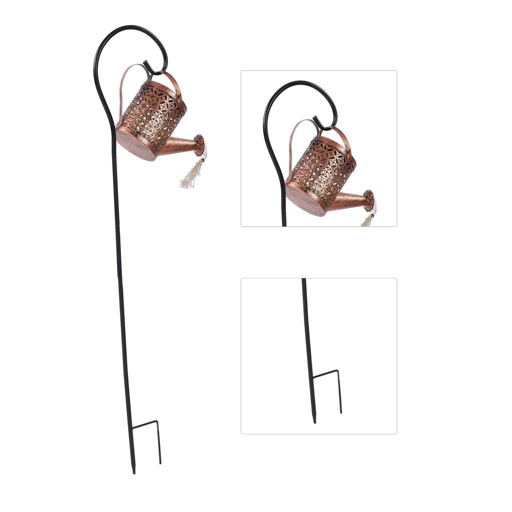 Solar Watering Can Light 36 LEDs Warm Light Hanging Kettle Lantern Lamp with Hook for Patio Lawn Yard Pathway