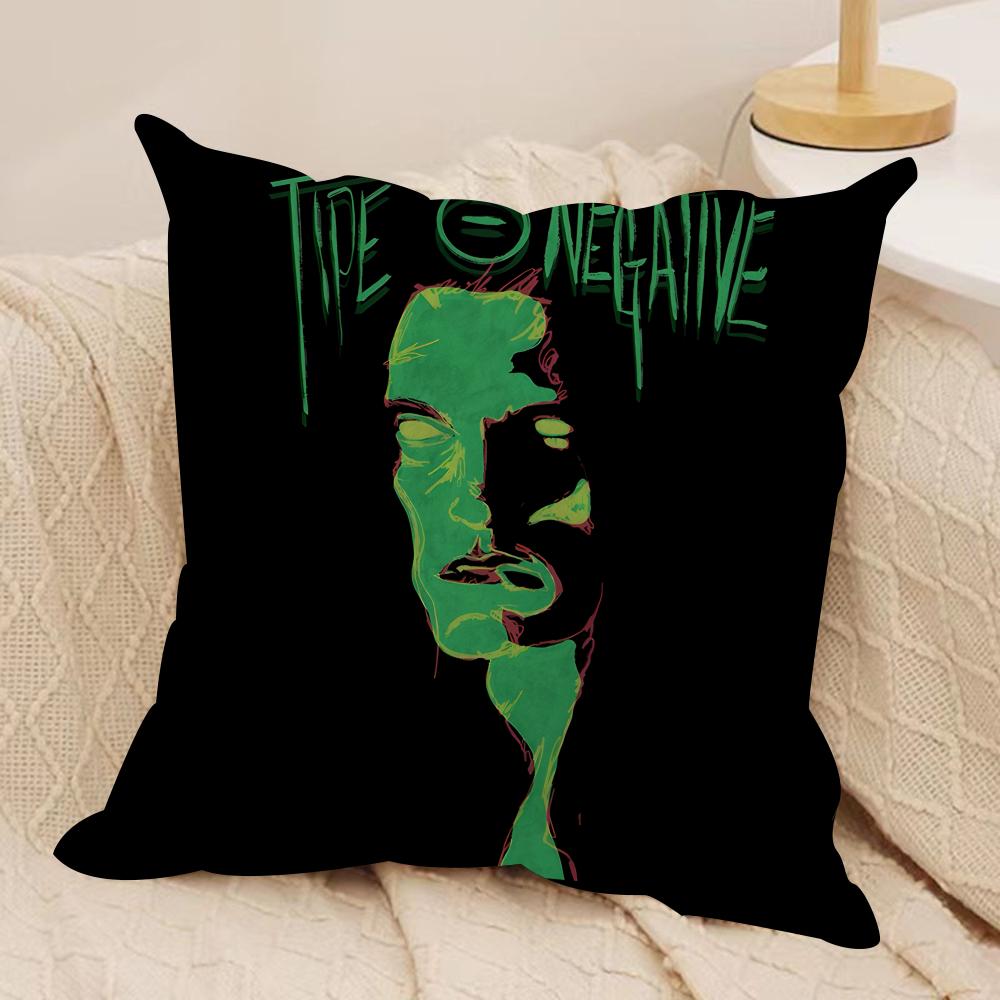 TType O Negative PPeter Steele Cushion Cover Silky Short Plush Invisible Zipper Dustproof Sofa Pillow Case for Home Decor