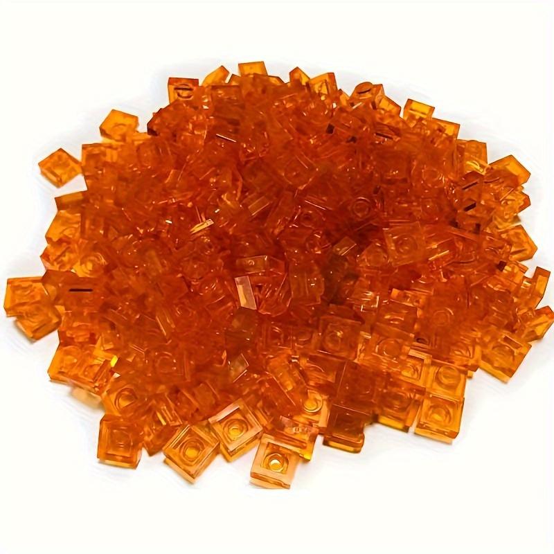 100pcs Transparent 1X1 Dot Thin Brick Small Particles Building Blocks Transparent Parts Two-Dimensional Code Educational Childre