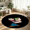Popeye Printed Round Crystal Velvet Rug Soft Non Slip Floor Carpet For Bedroom Holiday Gift