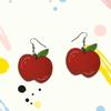 Red Apple Simulated Earrings, Earrings, Wooden Fashion, Lively and Cute, Little Fresh, School Season, Graduation Season